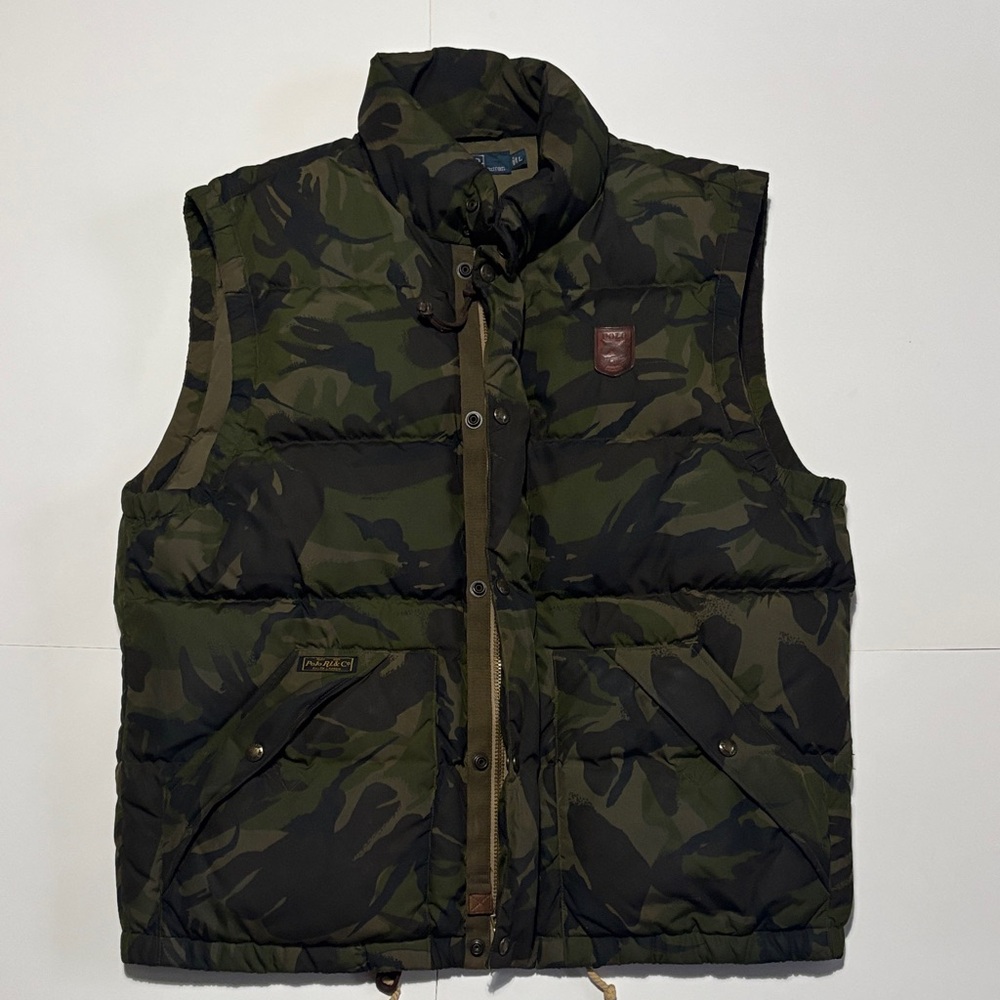 VINTAGE RALPH LAUREN POLO CAMOUFLAGE VEST LARGE BLUE LABEL
